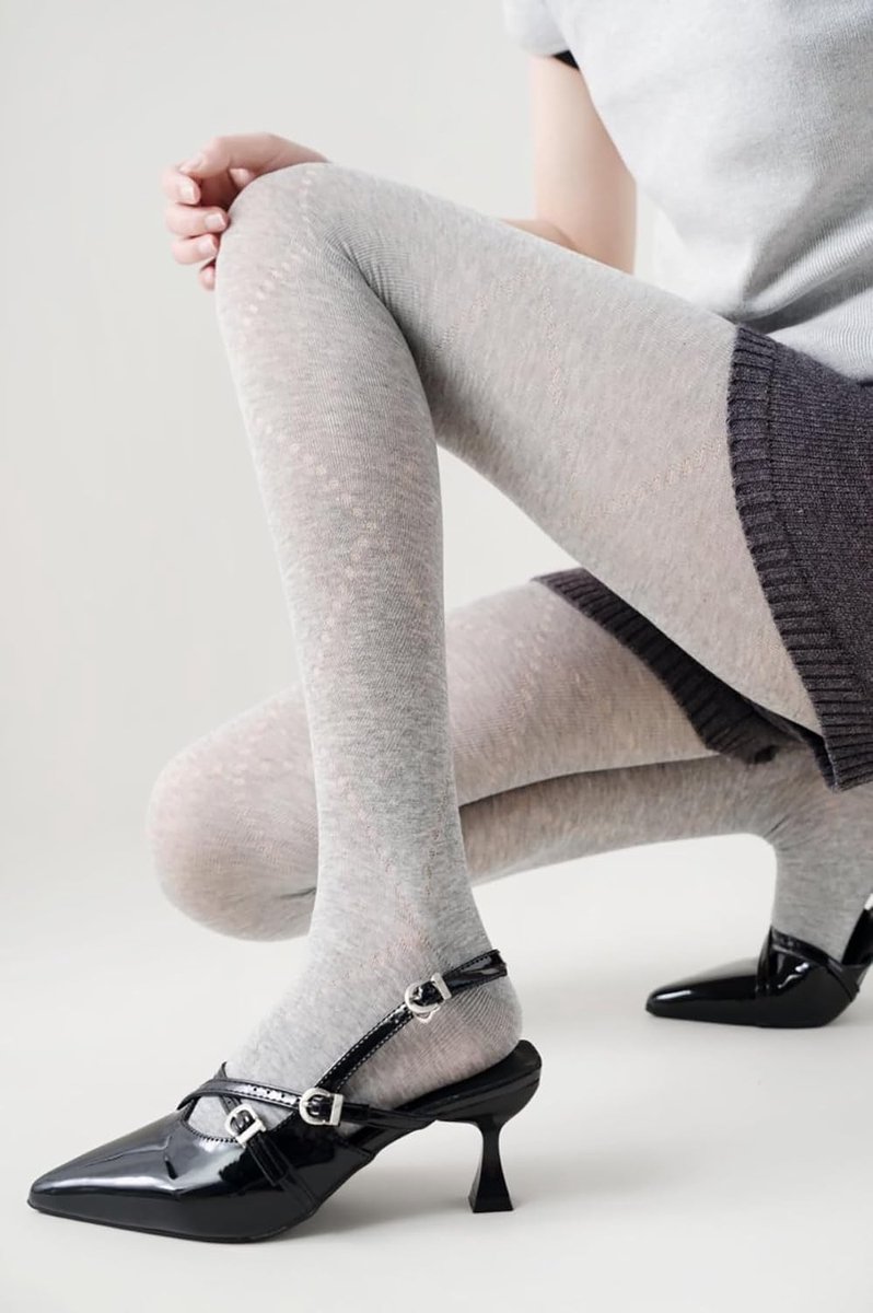 Elegante katoenen panty voor dames met ademend mesh, vlechtpatroon en sexy design voor dans en dagelijkse mode