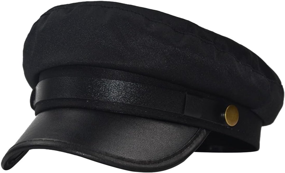 Vintage Flat Cap voor Retro Kostuum - Perfect voor Taxichauffeur en Krantenjongen Thema (Zwart)