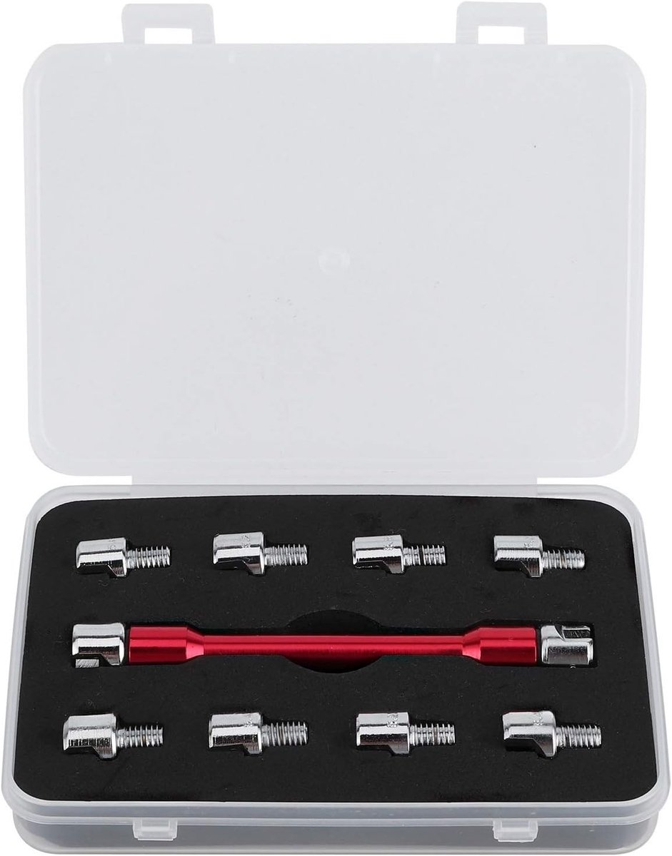 Complete Set van Spaak Sleutels voor Motoren met 93mm CNC Handvat en Interchangeable Tips van 5.0-6.8 voor Diverse Motorrijwielen en Reparatiewerkzaamheden
