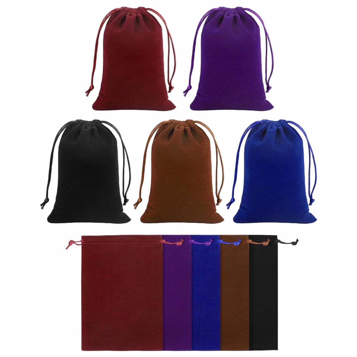TFSYLISA 10 stuks fluwelen zakjes, 13 x 18 cm, fluwelen zakjes met trekkoord - ShopVlot