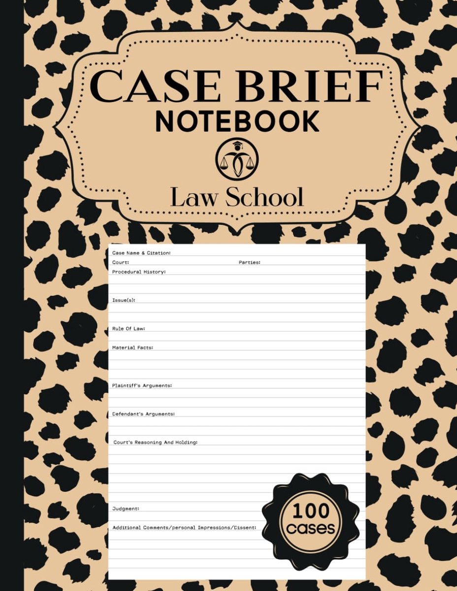 Law School Case Brief Notebook - Case Briefs Notebook For Law Students - Law School Case Brief Template - ShopVlot