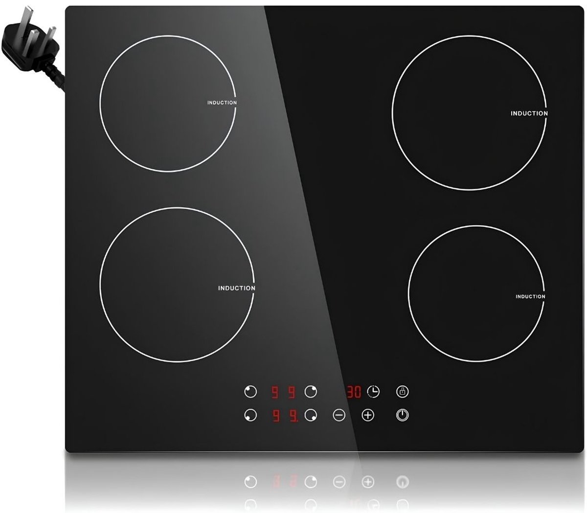 KIRA® Inductie Kookplaat - Inductie Kookplaat Inbouw - Elektrische Kookplaat - Zwart - 52cm x 59cm x 6cm