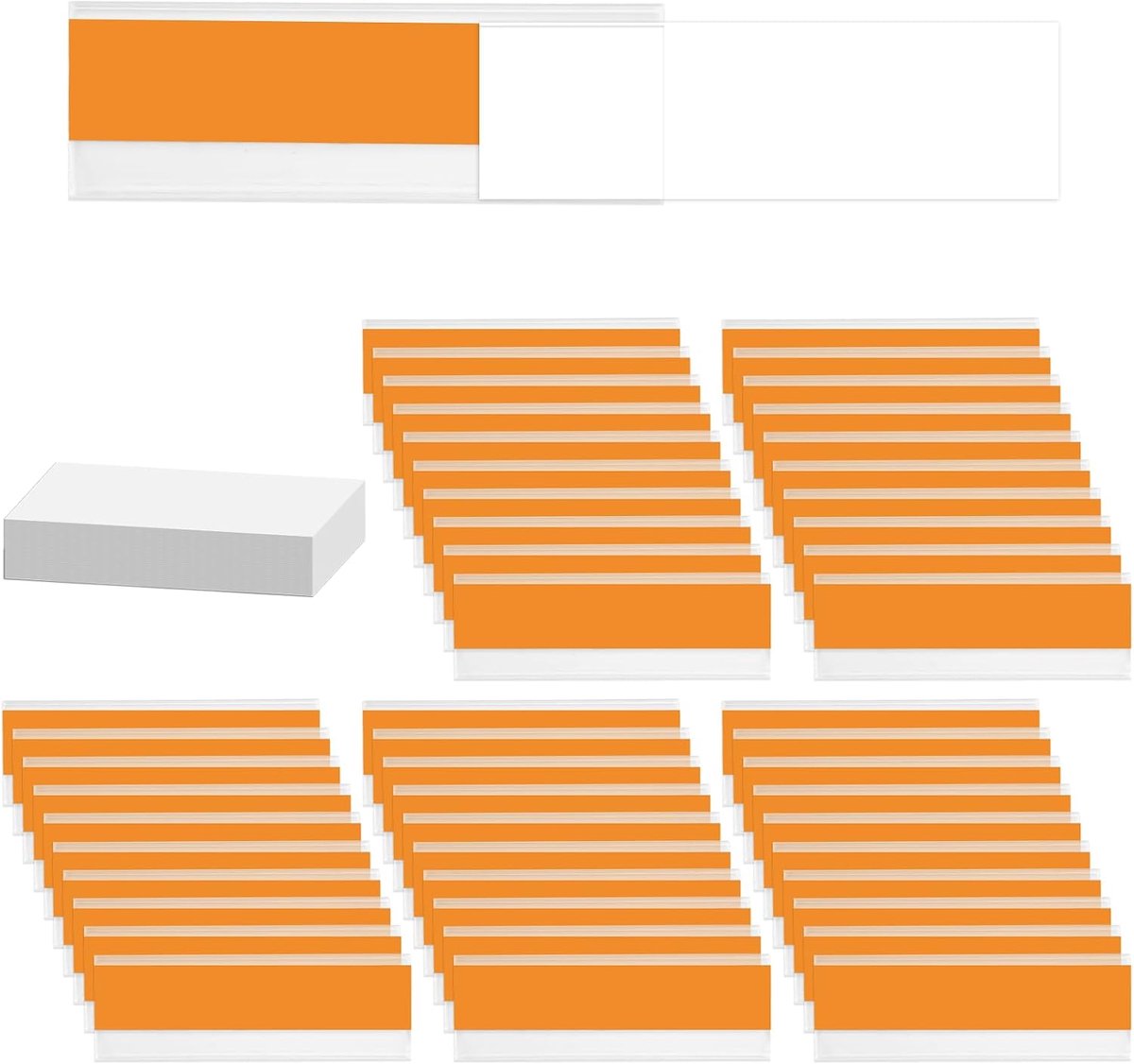 50 Stuks Plastic Label Houders, 7.6 x 2.5 cm Zelfklevende Labelhouders, Transparante Zelfklevende Etikethouders, voor - ShopVlot
