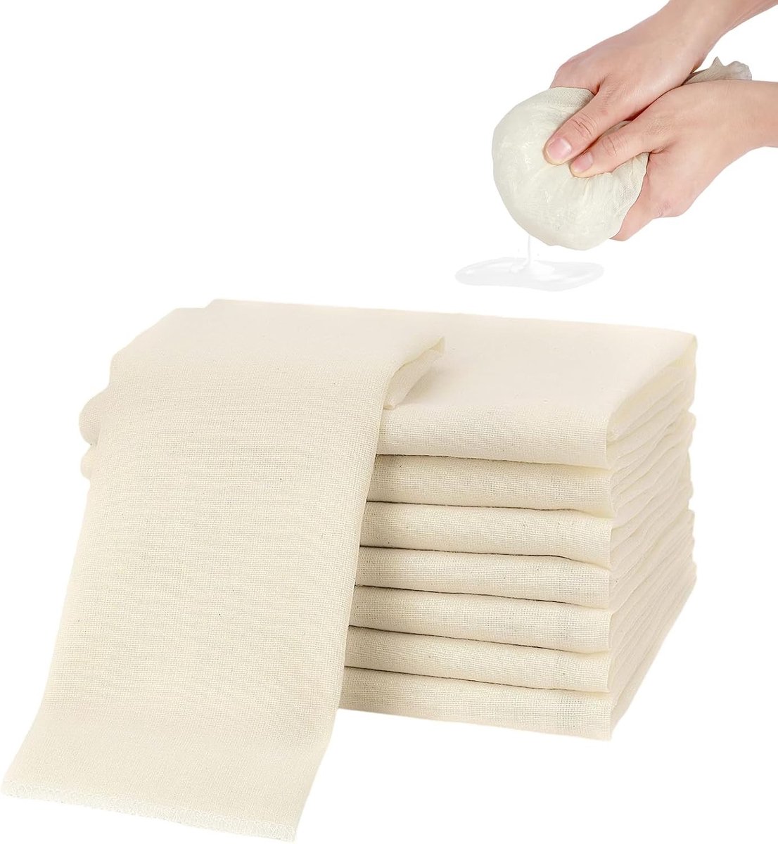 Set van 12 Herbruikbare Doeken, Wasbaar, 50 x 50 cm, Voor Sappen, Kaas, Thee en Soepen