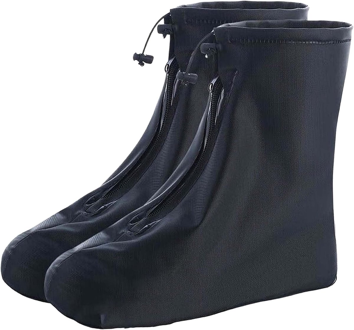 KZQ Regenoverschoenen – Waterdicht, antislip, met ritssluiting – Herbruikbaar pvc – Geschikt voor fietsen, buitenactiviteiten, kamperen, vissen – Zwart, maat XS (32–34)