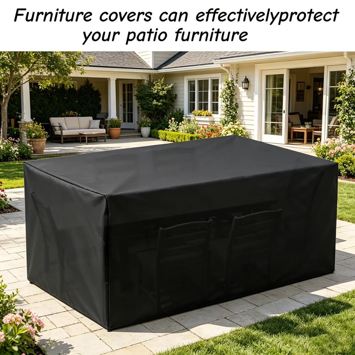 Stunq Tuinmeubel Hoes 90x90x90 cm Waterdicht UV-bestendig Zwart