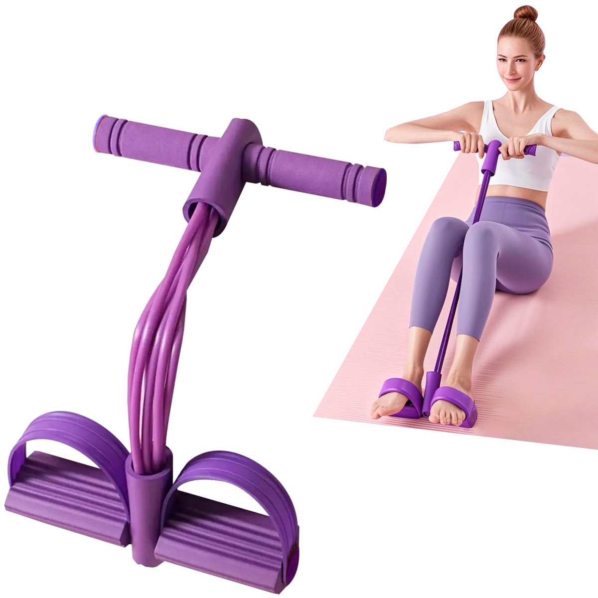 Jomdjmskes Buiktrainer voor thuis, expander fitness, buiktrainingsapparaat, buik- en rugtrainer - ShopVlot