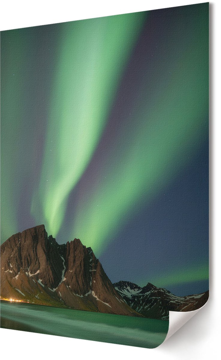 Coloray Polycanvas Wandposter - Mistig Landschap, Fotografie - A3 - Zwart-wit Decoratie - Rechthoek - Canvasposter - Woonkamer, Slaapkamer, Kantoor - Klassiek