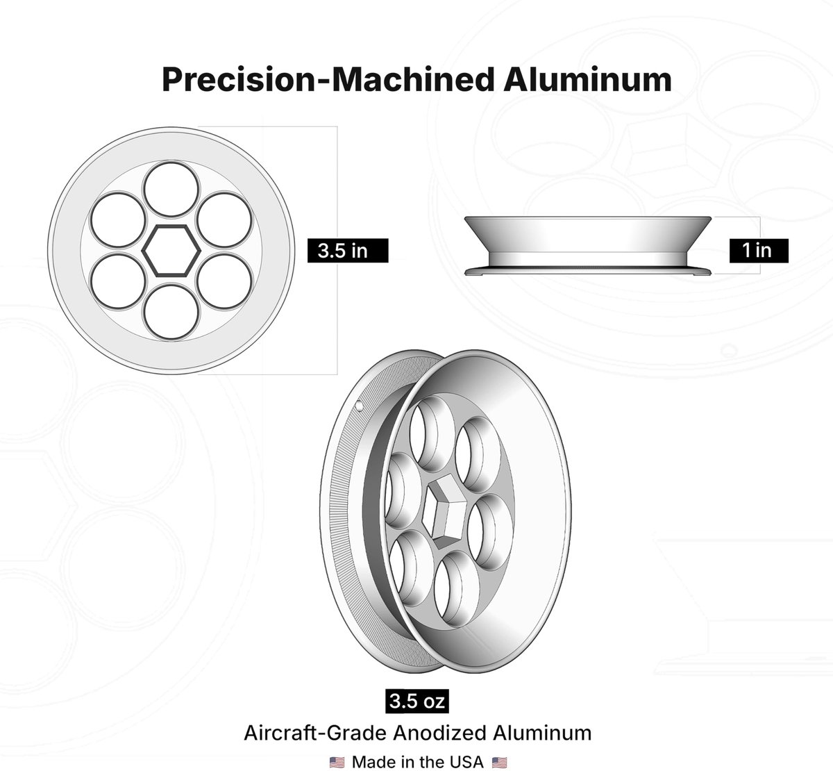 Vissen handlijn reel - goudkleurig aluminium - compact en lichtgewicht - ideaal voor reizen - ShopVlot