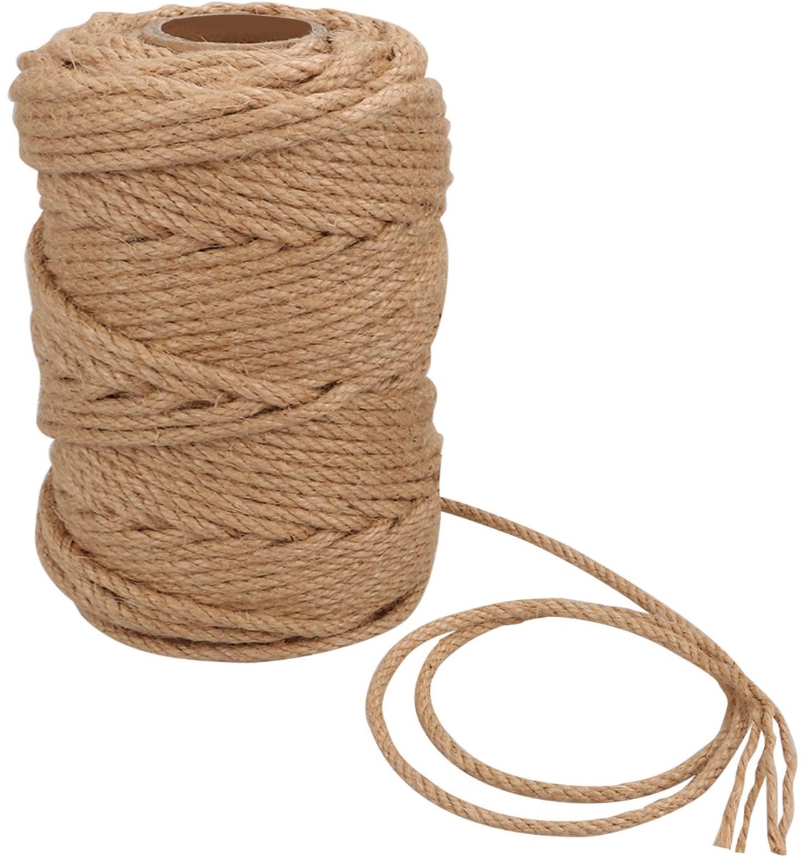 ASelected Touw 50 m x 6 mm natuurlijk jute touw sisal touw voor kattenkrabber/tuin bundelen, reparatie kattenboom - ShopVlot
