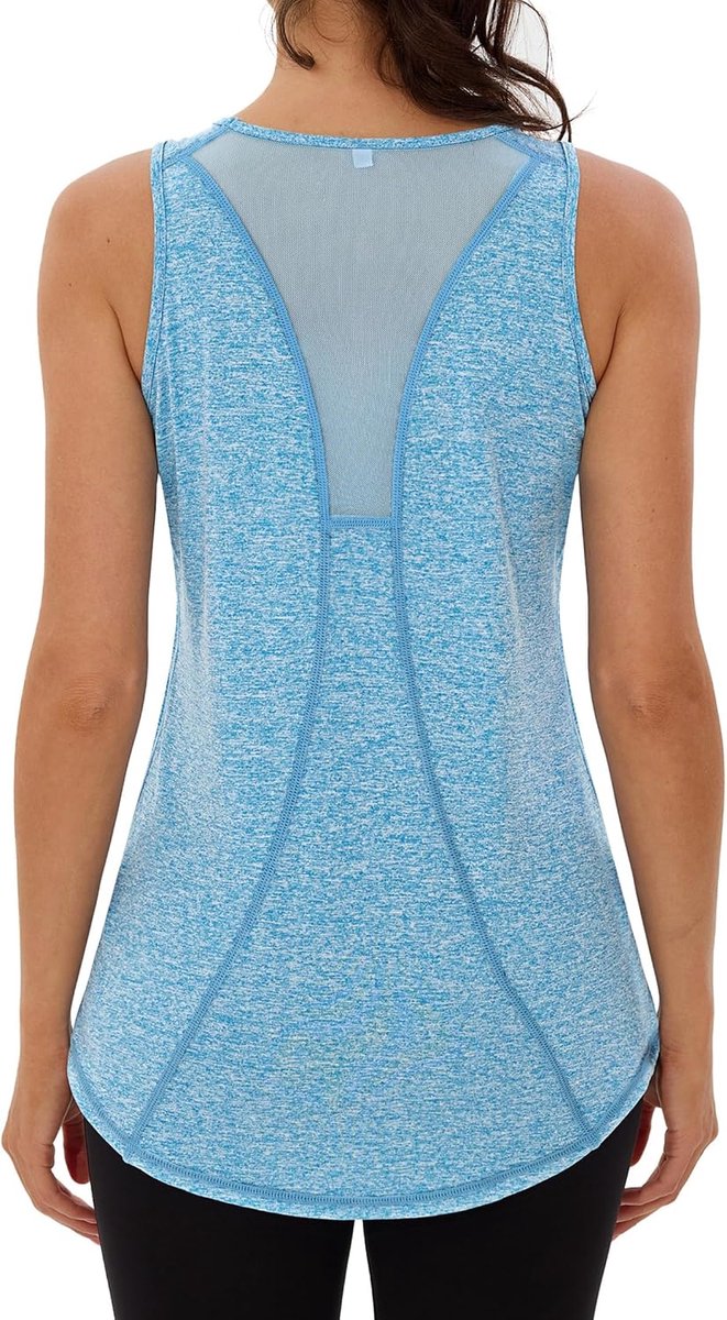 Dames yoga tanktop mesh rug mouwloos sport bovendeel hardlopen fitness functioneel gym activewear tanktop S-3XL
