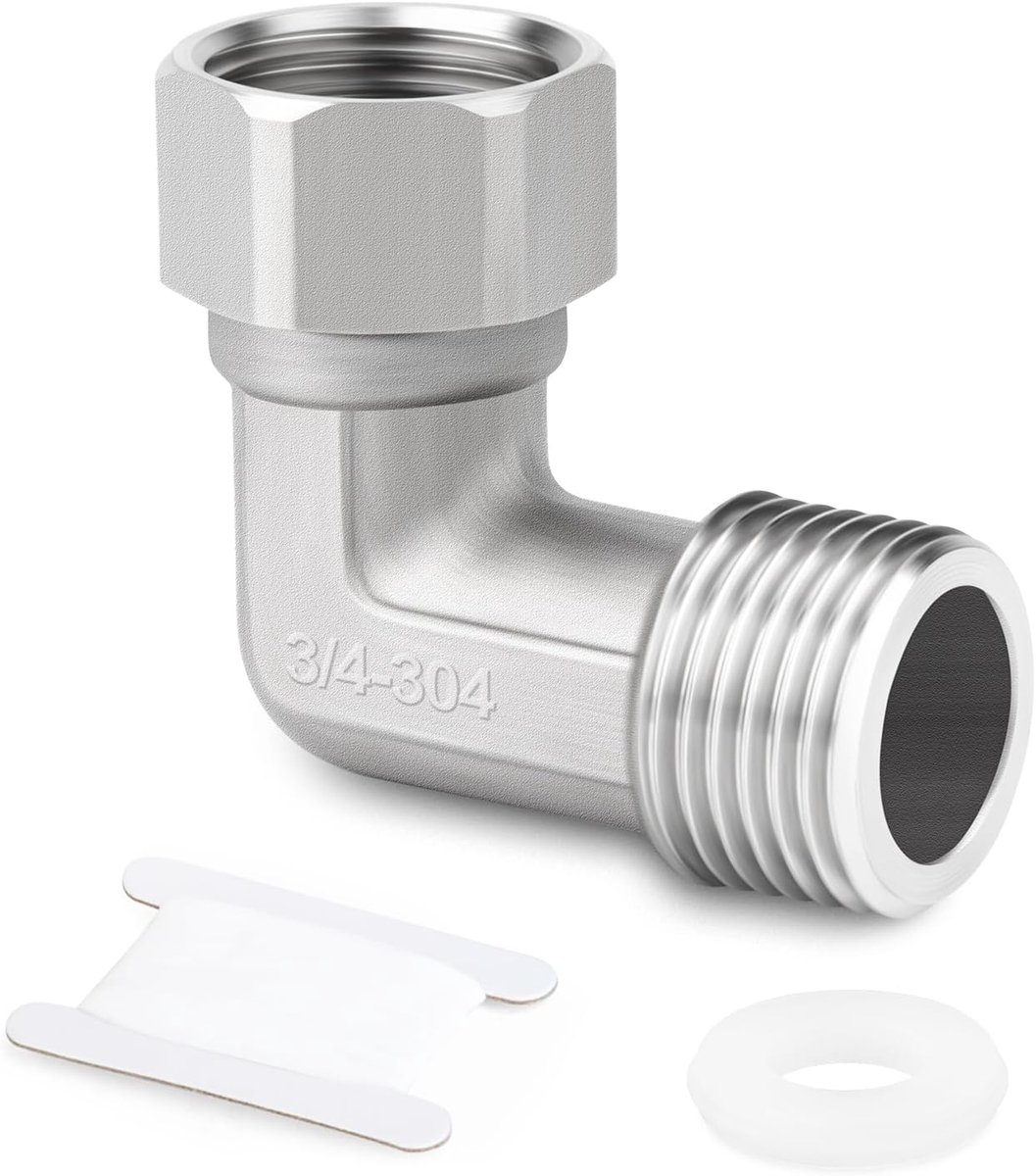 1 stuks 3/4" BSP Vrouw naar 3/4" Mannelijke Elleboog, Gegoten Roestvrij Staal 304 voor Water en Luchtleidingen, Industrieel
