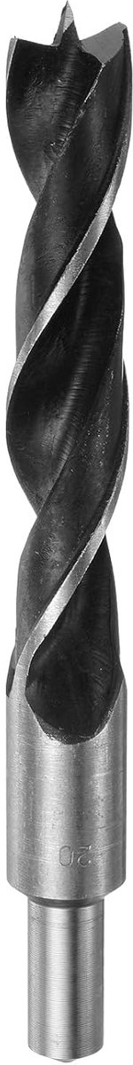 Brad Point boor 20 mm (50/64 inch) diameter rechte stalen ronde schacht metrische boor Brad Point 4,7 inch boordiepte spiraalboor voor hout, timmerwerk, kunststof, rubber