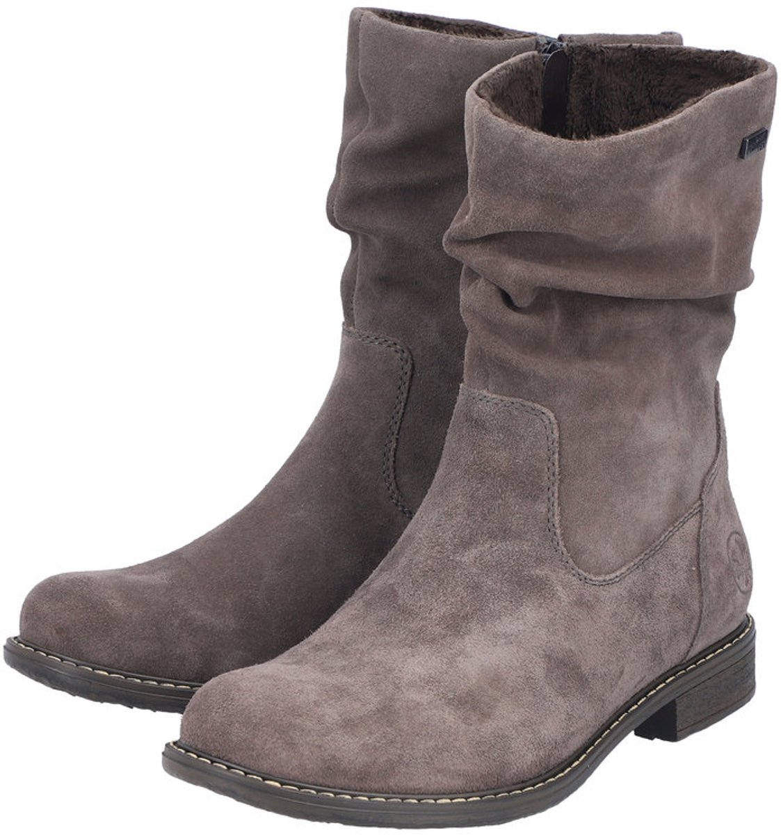 Rieker art. 74874-45 suede enkellaars taupe dames
