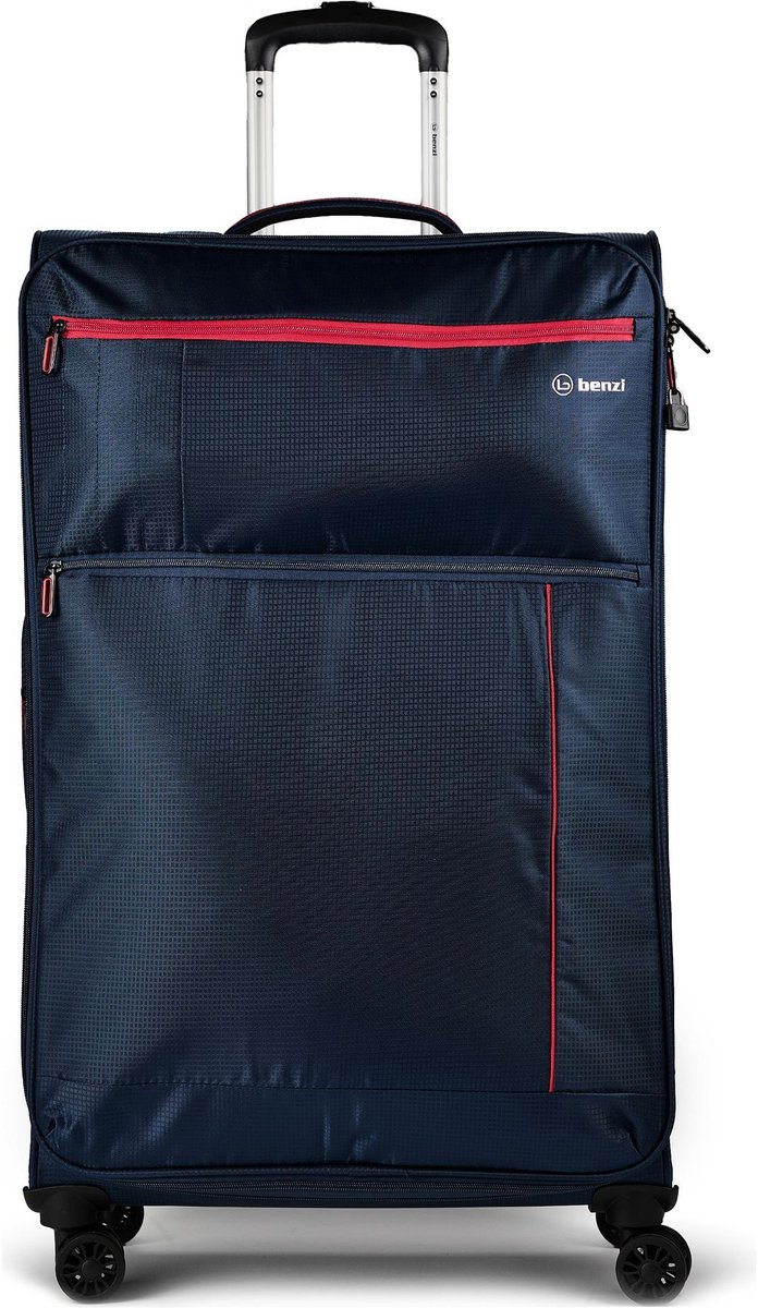 Benzi 5825 4 wielen Trolley L 78 cm met uitbreidingsplooi - Harde bagage - Slot met sleutel - blau