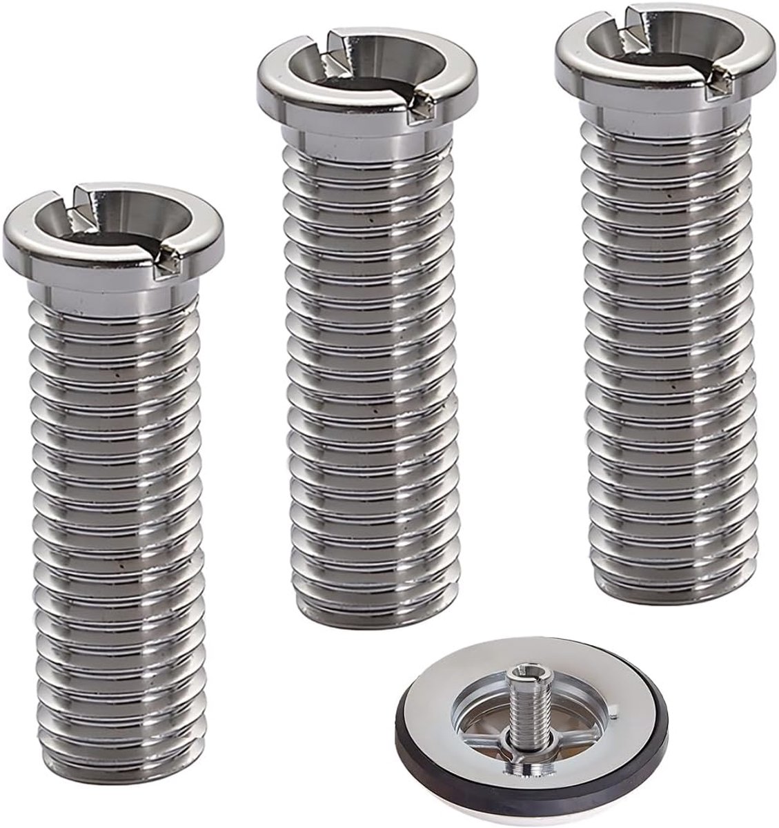 3 holle schroeven voor keukenspoelbak en wastafel, dik roestvrij staal, vervanging voor afvoerstop met schroefdraad (M12 x 30 mm), Zwart, A, product_type: keuken