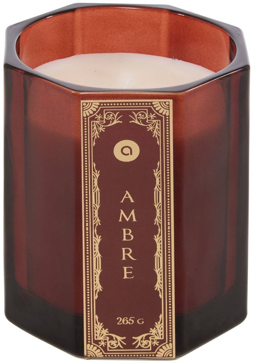 Bougie parfumée Lucien hexagonale 265g ambre