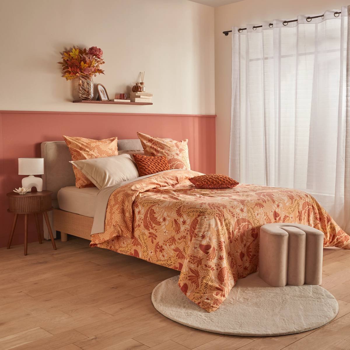 3-delige omkeerbare beddenset met plantenmotief