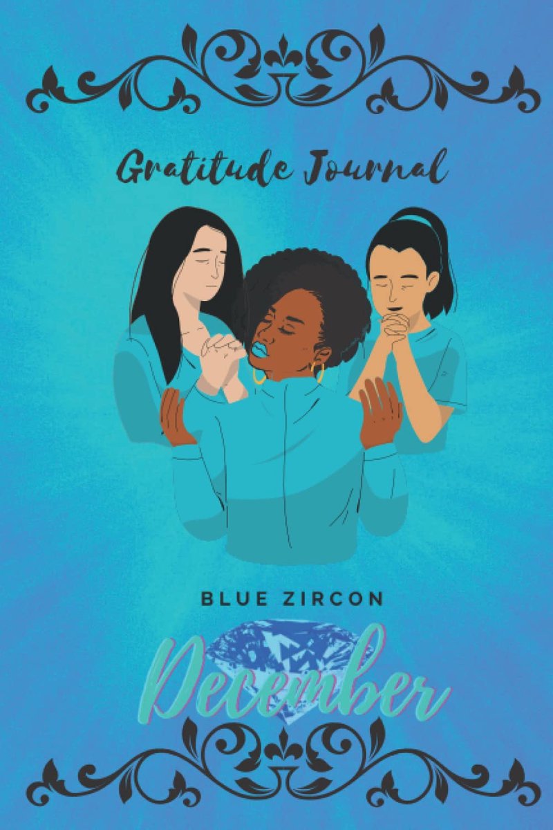 Gratitude journal 6x9 inch - 52 weken - blauwe zircon geboortesteen - perfect voor zelfreflectie - ShopVlot