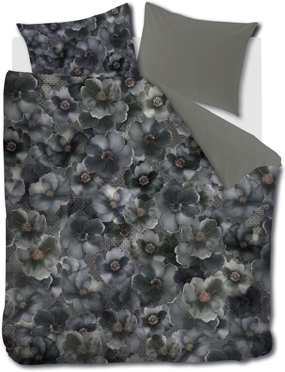 Kardol Decorum dekbedovertrek - Tweepersoons - 200 x 200/220 cm - Grijs Groen
