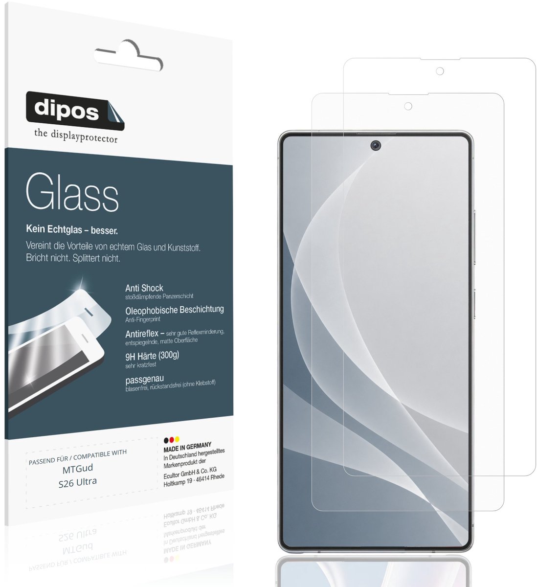 dipos – 2x Matte Pantserfolie geschikt voor MTGud S26 Ultra | 9H Screenprotector