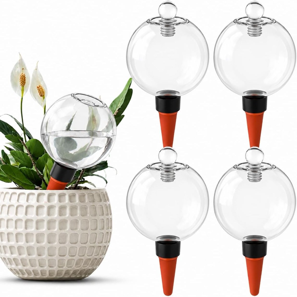 Bewateringsballen - Transparant - Met deksel - Automatische Plantenbewatering - Voor Binnen en Buiten