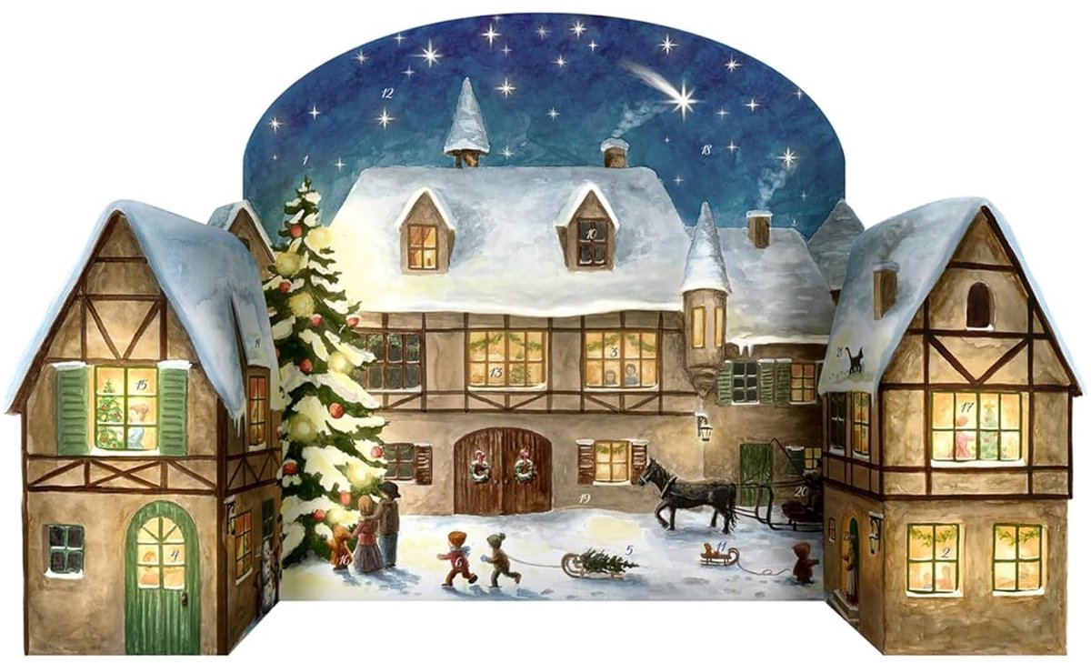 Adventskalender - Kerstthema - Decoratief - Traditionele Sfeervolle Versiering - Voor Gezelligheid in Huis