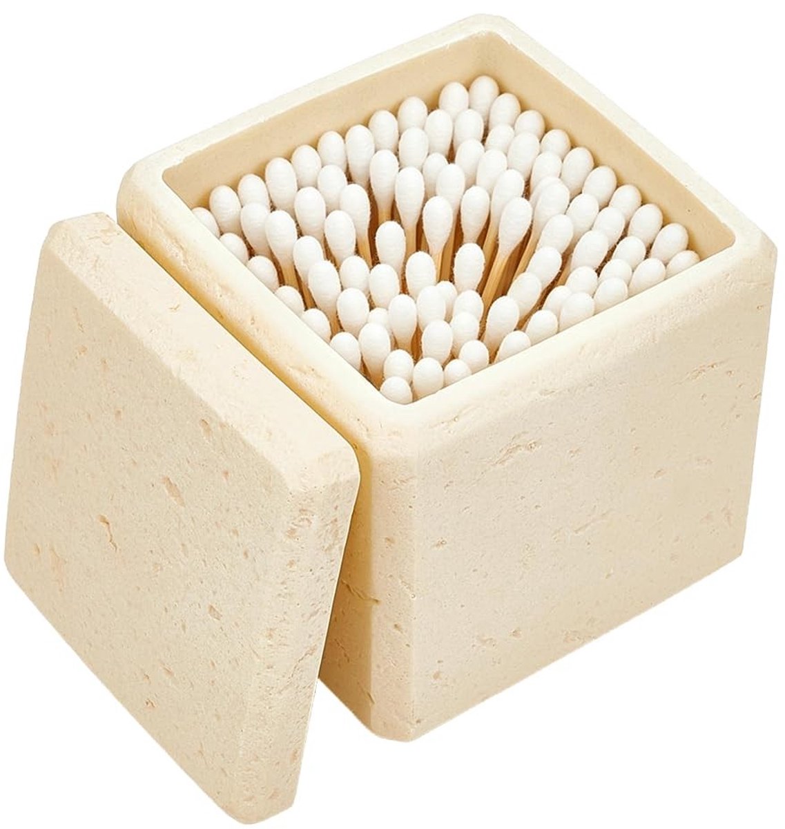 Elzusha - Marmerpatroon Badkamer Container voor Wattenstaafjes