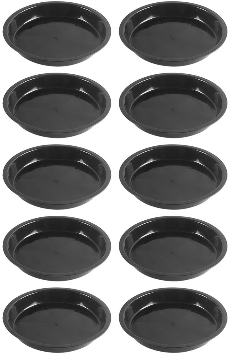 Elzusha - Set van 10 Zwarte Plastic Potschotels voor Planten, 20x2 cm