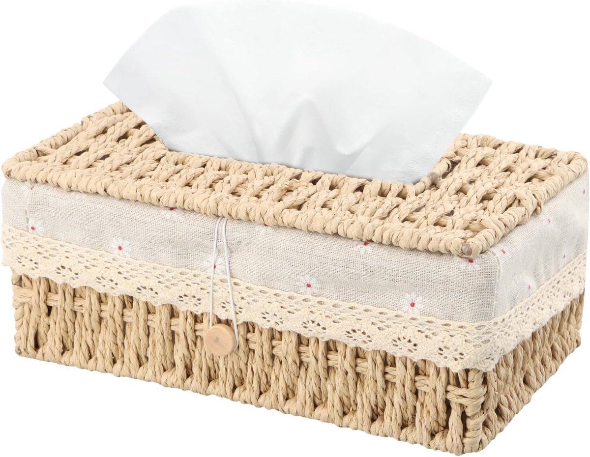 Zakdoekhouder - Set van 24 - 24 x 14 x 10 cm - Papier - Beige