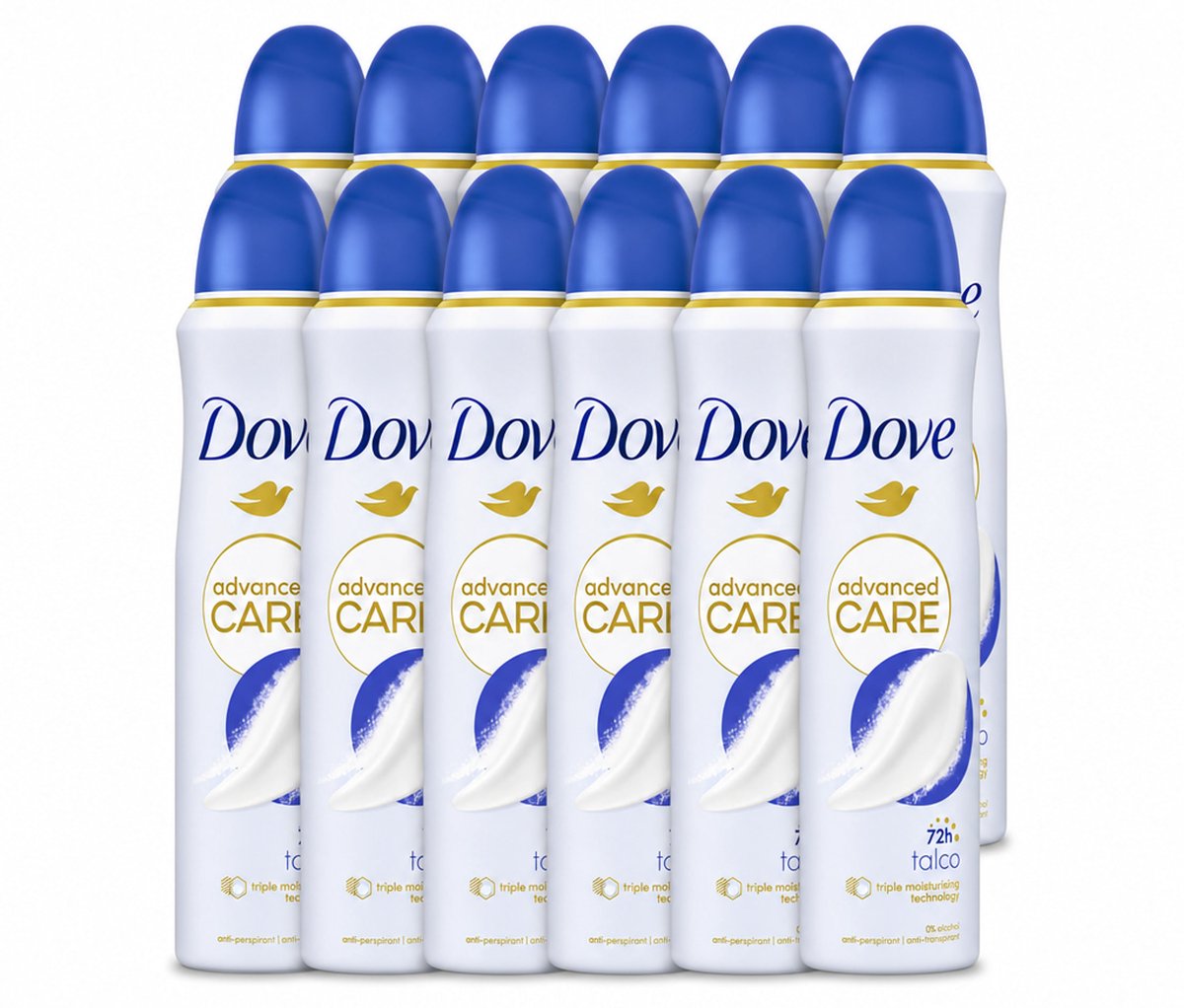 12 x Dove – Deodorant Spray – Talco – 150 ml - Voordeelverpakking - 12 stuks