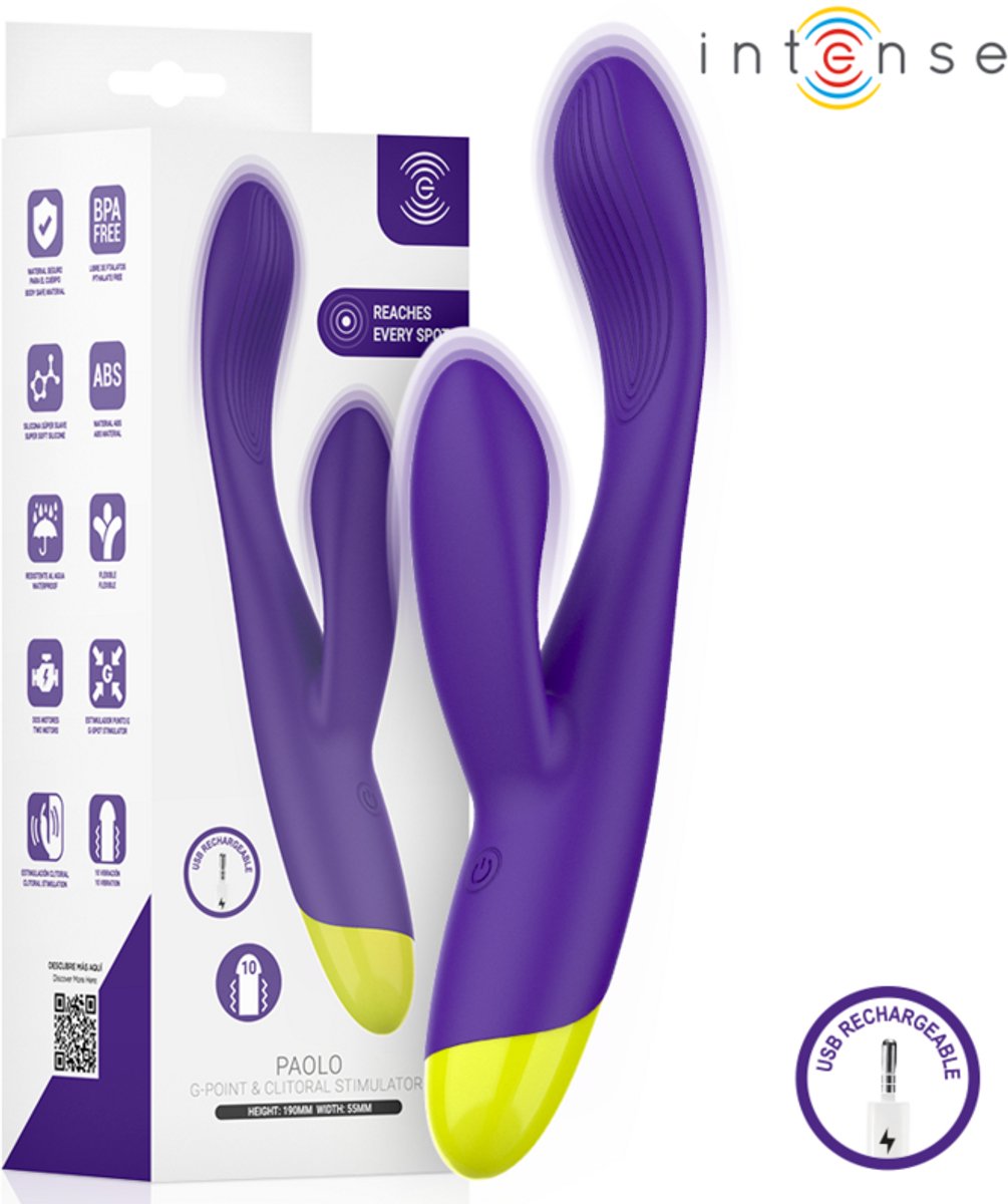 INTENSE - PAOLO RECHARGEABLE RABBIT STIMULATOR FOR G-SPOT AND CLITORIS