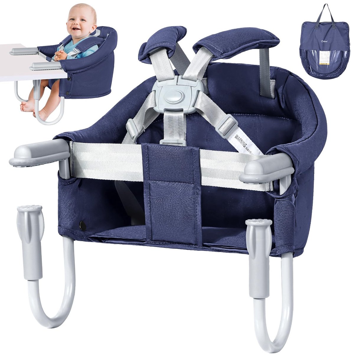 Elzusha - Draagbare Babystoel met Veiligheidsgordel, Donkerblauw