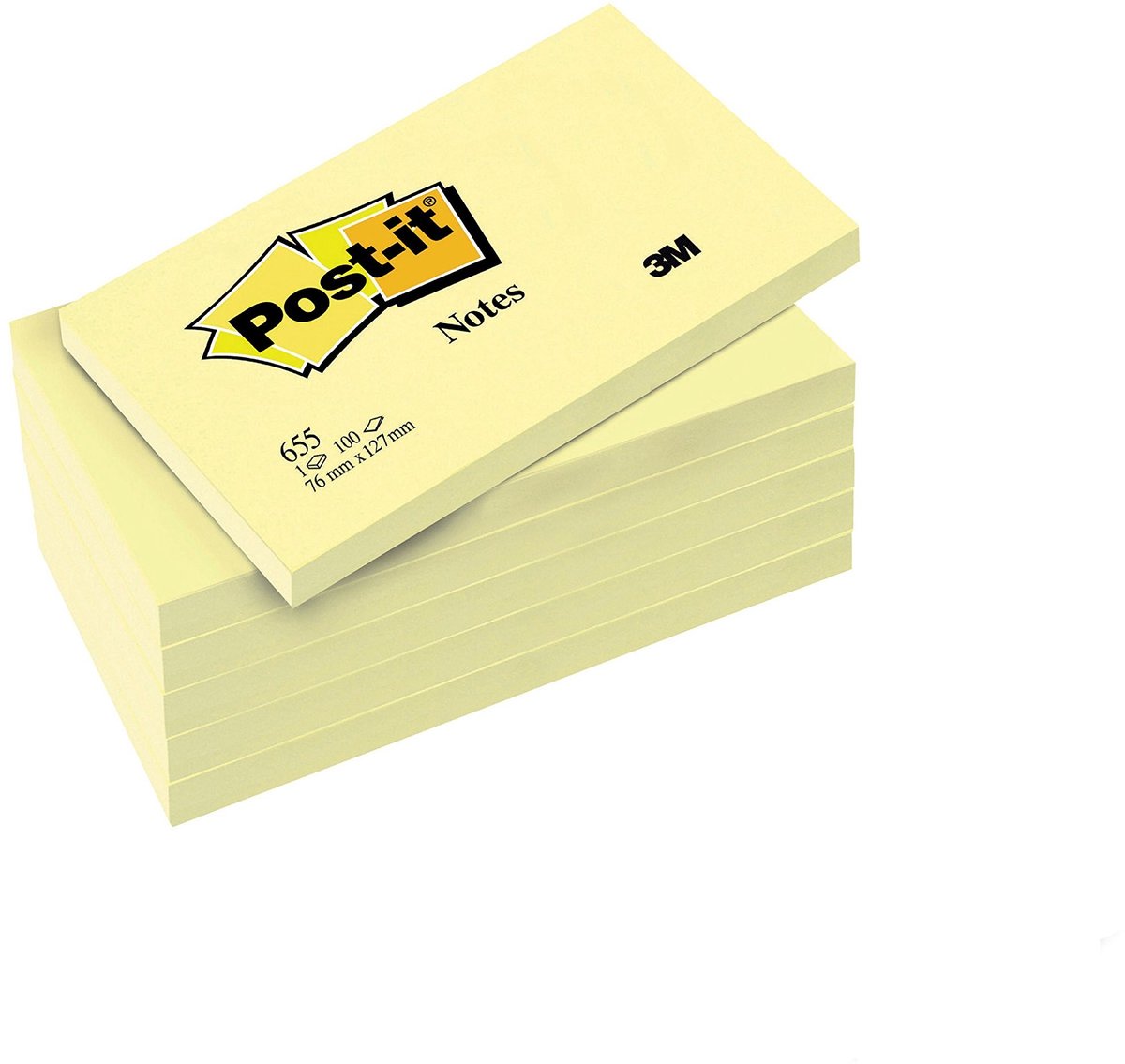 Elzusha - Post-it Notities Geel 127 x 76 mm - 6 Blokken + 1 Gratis