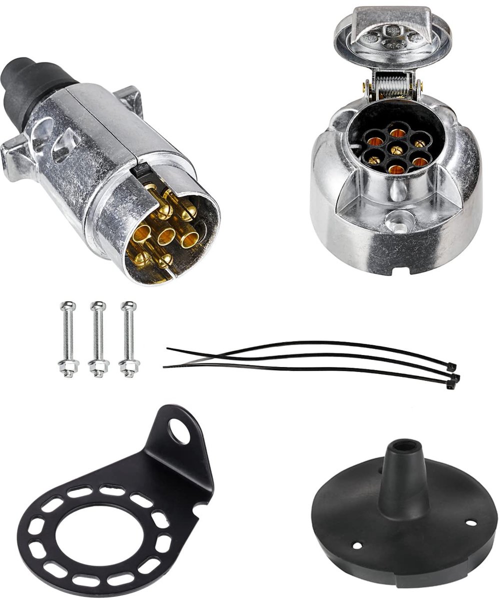 Elzusha - 7-Pins Trailer Plug en Power Strip - Waterdichte 12V Connector