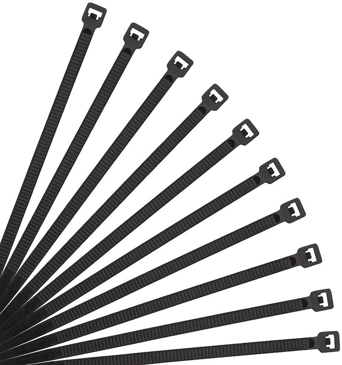 Elzusha - 500 Stuks 30cm Zwarte Kabelbinders - Sterkte 18.2kg - UV Bestendig