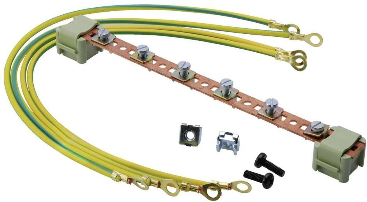 Elzusha - Potential Equalization Rail - Voor 19-inch Server Racks - Inclusief 4 Aardingskabels