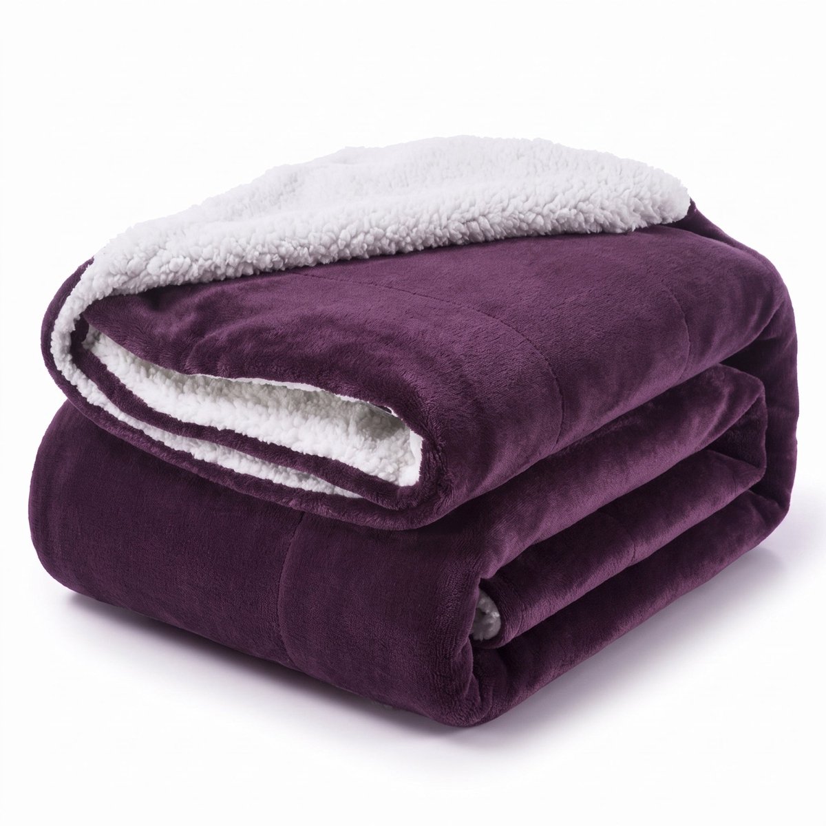 Lomera Sherpa Deken - Fleece Deken - Plaid - Woondeken - Knuffeldeken - Bankdeken - Deken voor Bank en Bed - Winter Deken - Teddy Deken - Bedsprei - TV-Deken - Sofadeken - Paarse Deken