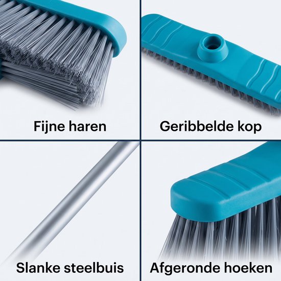 Lomera Vloerreinigingsset Set van 5 - Schoonmaakset - Bezem Set - Vloerwisser - Dweilset - Binnenbezem - Zachte Bezem - Harde Bezem - Microvezel Dweil — afbeelding 2