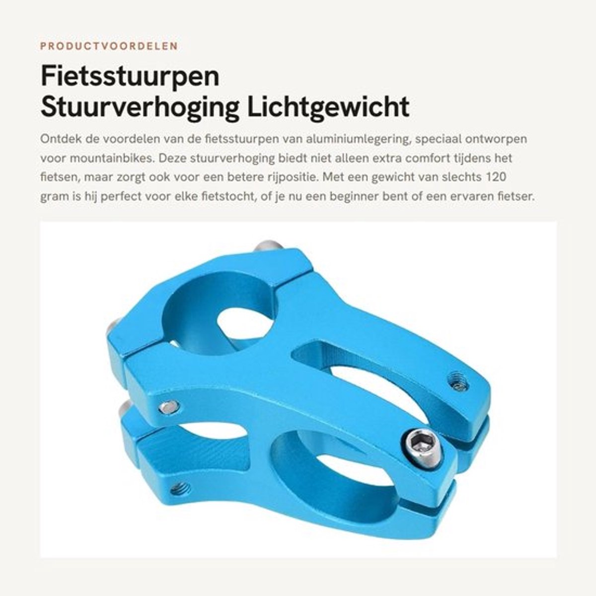 Dailygoods- Fietsstuurpen Aluminium 25.4x35mm - Korte Stuurpen