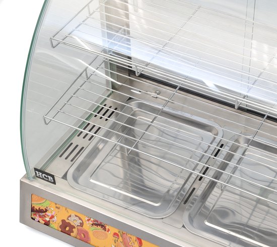 HCB® - Professionele Horeca Warmhoudvitrine - 230V - RVS / INOX - 47x66x61.5 cm (DxBxH) - 15 kg - 7054 — afbeelding 2
