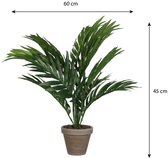 Mica Decorations Areca Palm Kunstplant in Bloempot Stan - H45 x Ø60 cm - Groen