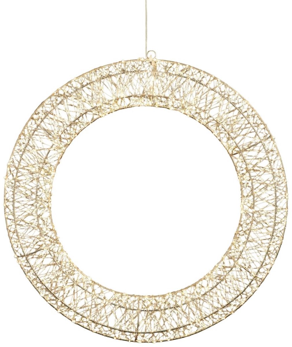 Luca Lighting Krans Zilver Warm Wit 1440 LED - Kerstversiering Ø50 cm voor Muur, Deur of Raam - Kerstkrans met Verlichting en Timer - Deurkrans voor Buiten met Adapter - Zilver