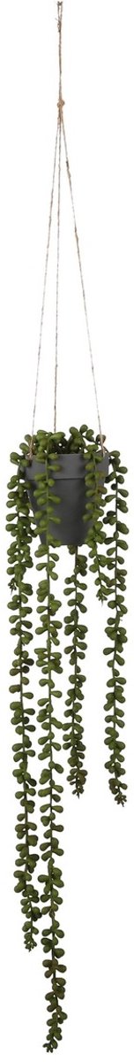 Mica Decorations Senecio Kunst Hangplant - H56 x Ø9 cm - Groen