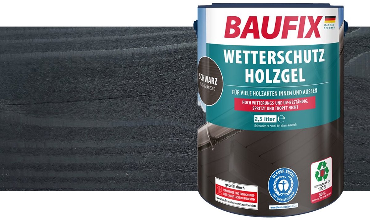 BAUFIX Houtbeschermende zwarte beits 2,5 Liter