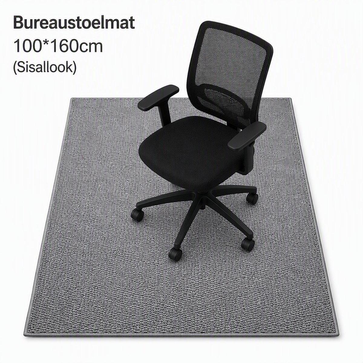 TEKROA® Vloerbeschermers - 100x160cm - Bureaustoelmat- Vloermat - Antislip - Gemakkelijk schoon te maken – Vloermat voor harde vloeren - grijs