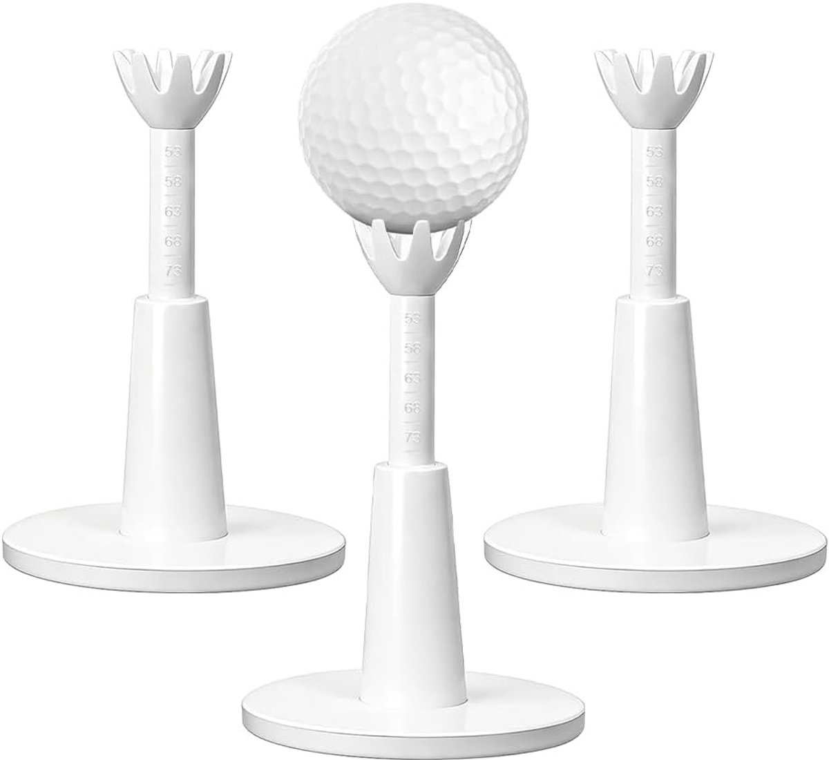 Set van 3 Verstelbare Golf Tees van Plastic voor Optimale Golftraining en Sportaccessoires