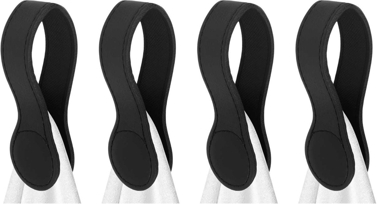Leren Magnetclips - Zonder boren - Voor kinderwagen - 4 stuks Zwart