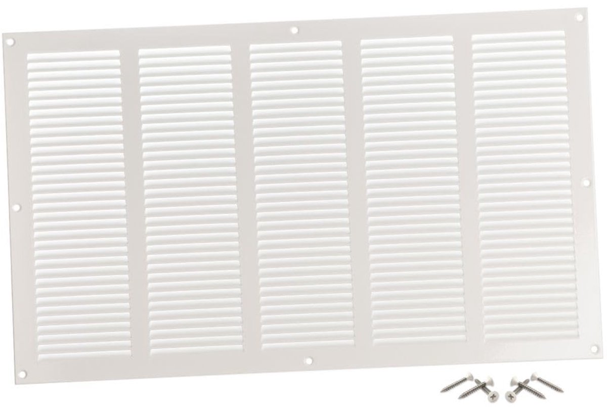 Metalen Afvoerrooster - Met Insectenwering - voor Wand en Plafond - Wit 500x300 mm