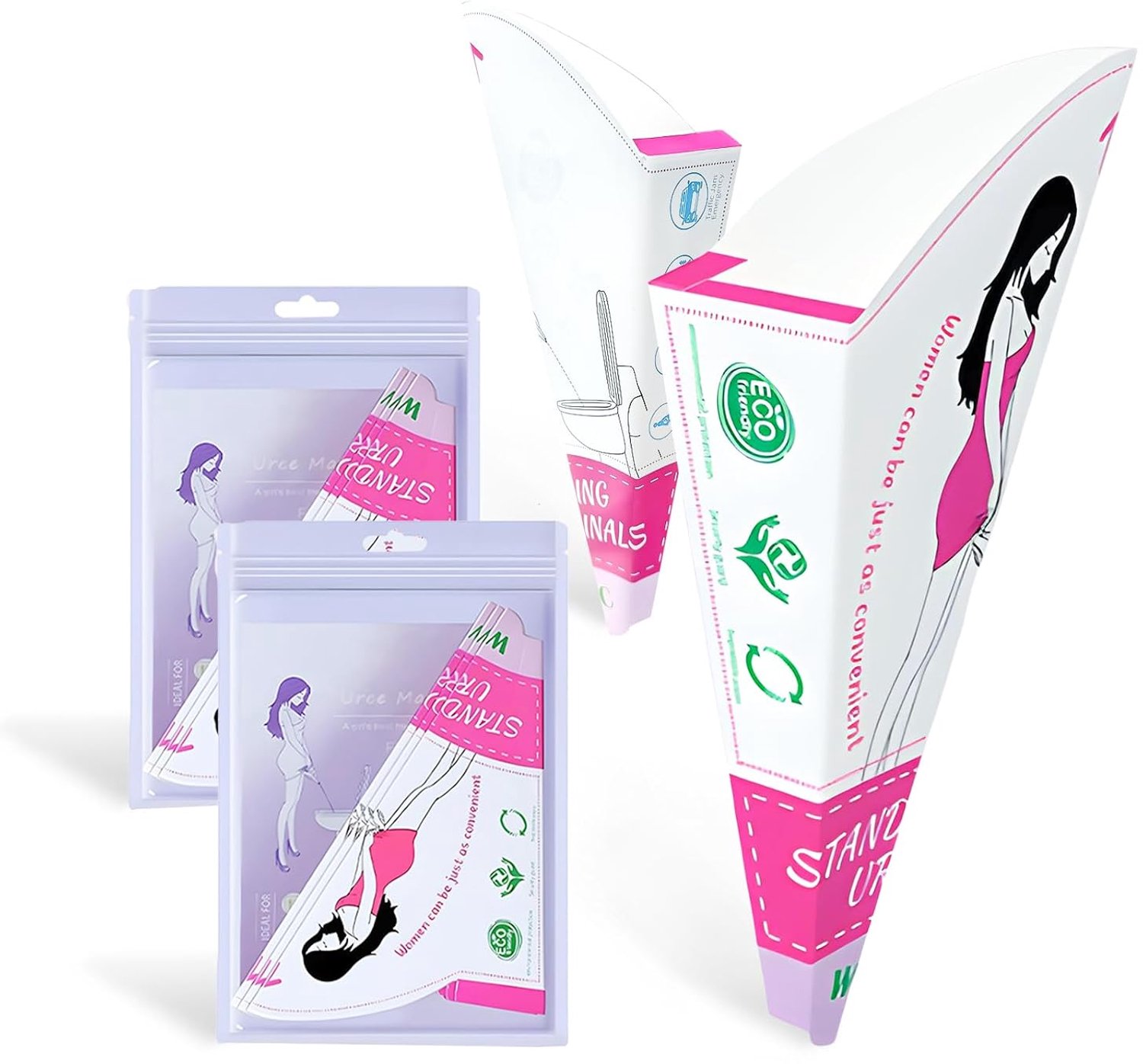 Wegwerp urinella voor vrouwen 30 stuks - papier waterdicht - draagbaar urinoir - staand plassen - Vemera